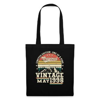 25th Birthday Man May Vintage 1998 Vintage - Tote Bag - black - Front