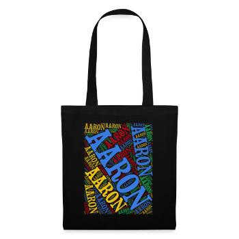 Aaron T-Shirt Word Cloud Geschenk-T-Shirt - Stoffbeutel - Schwarz - Vorne