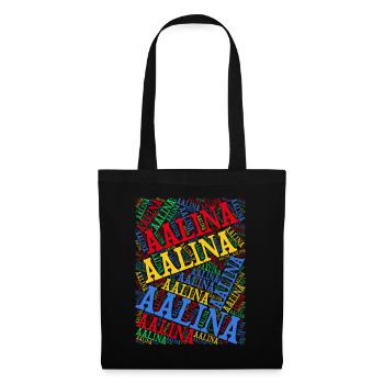 t-shirt Aalina t-shirt word cloud idée cadeau - Sac en tissu - noir - Devant