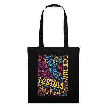 LGBTQIA+ Word T-Shirt Cloud Gay Pride LGBT - Tote Bag - black - Front