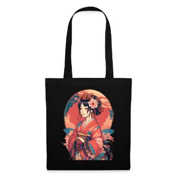 Jeune fille japonaise - Sac en tissu - noir - Devant