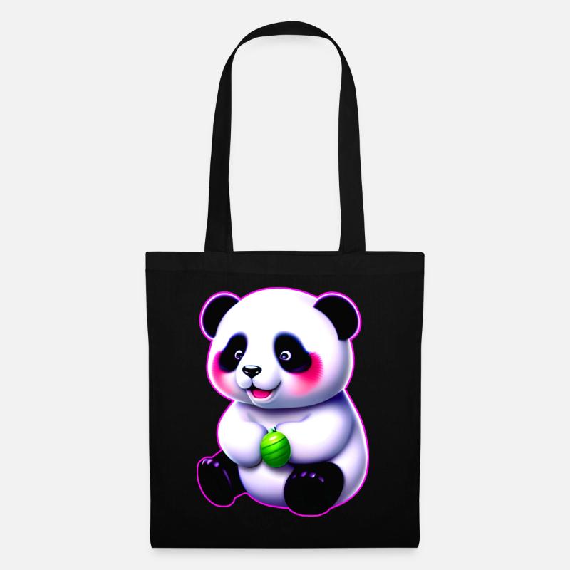 Süßes Baby Panda Bärchen - Stoffbeutel - Schwarz
