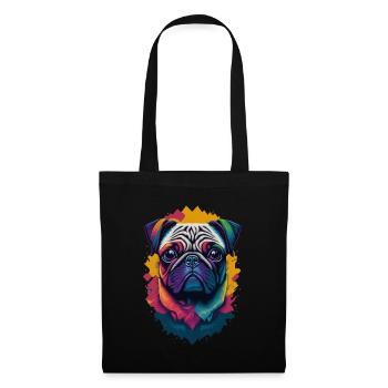 Carlin chien couleur explosion chiens illustration - Sac en tissu - noir - Devant