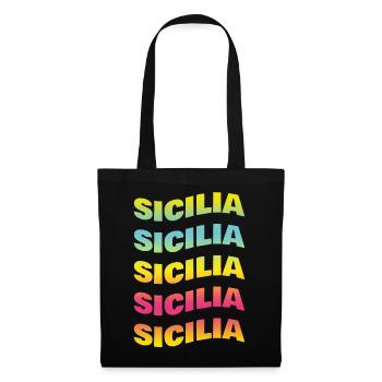 t-shirt Sicilia onda t-shirt gift idea - Tote Bag - black - Front