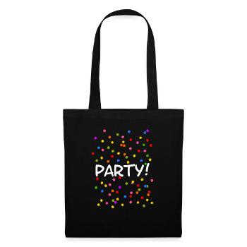 Party Konfetti Silvester Karneval - Stoffbeutel - Schwarz - Vorne