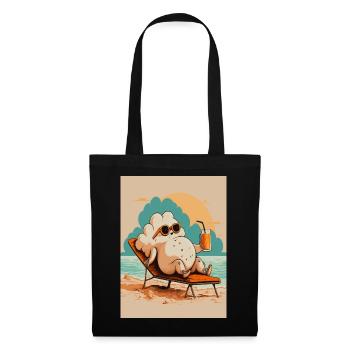 Relaxing Popcorn Strandurlaub Design - Stoffbeutel - Schwarz - Vorne