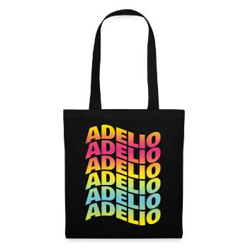 t-shirt Adelio text wave effect wave text - Tote Bag - black - Front