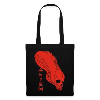 Crâne extraterrestre rouge - Sac en tissu - noir - Devant