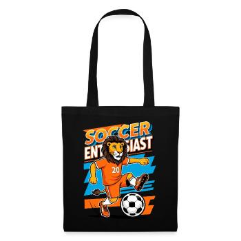 Lion Soccer Player - Tote Bag - black - Front