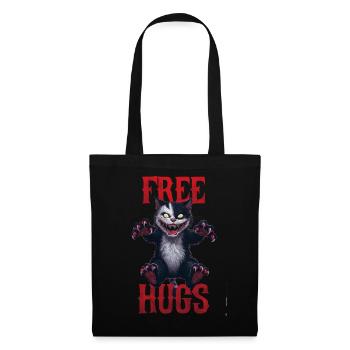 Lustige Umarmungen kostenlos Horror Dark Cat Humor - Stoffbeutel - Schwarz - Vorne
