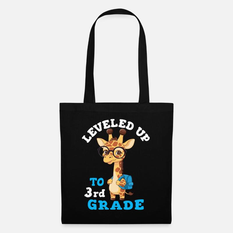 Leveled up to 3rd Grade - Funny Giraffe - Tote Bag - black