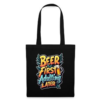 LA BIÈRE D’ABORD, L’ÂGE ADULTE ENSUITE - Sac en tissu - noir - Devant
