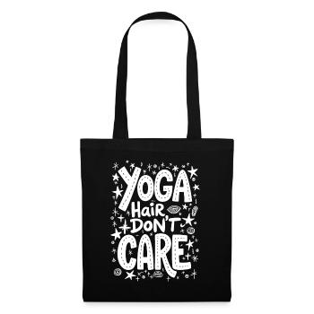 CHEVEUX DE YOGA, JE M’EN FICHE, CITATION DE YOGA DRÔLE - Sac en tissu - noir - Devant