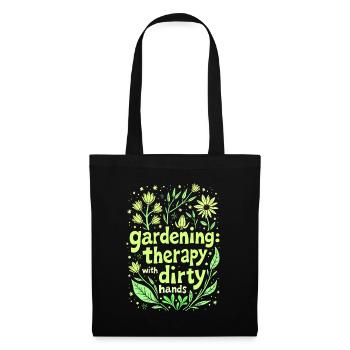 JARDINAGE : THÉRAPIE AVEC LES MAINS SALES - Sac en tissu - noir - Devant
