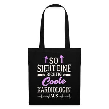 So sieht eine richtig coole Kardiologin aus Ärztin - Stoffbeutel - Schwarz - Vorne