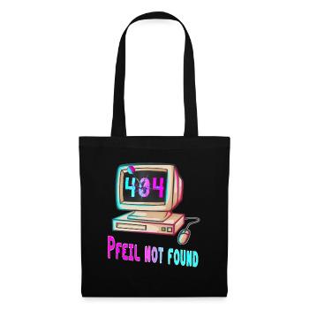 404 Design rétro - Sac en tissu - noir - Devant