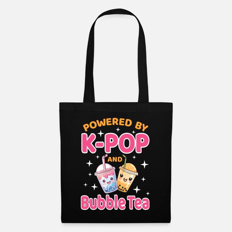K-Pop et Bubble Tea Corée - Sac en tissu - noir