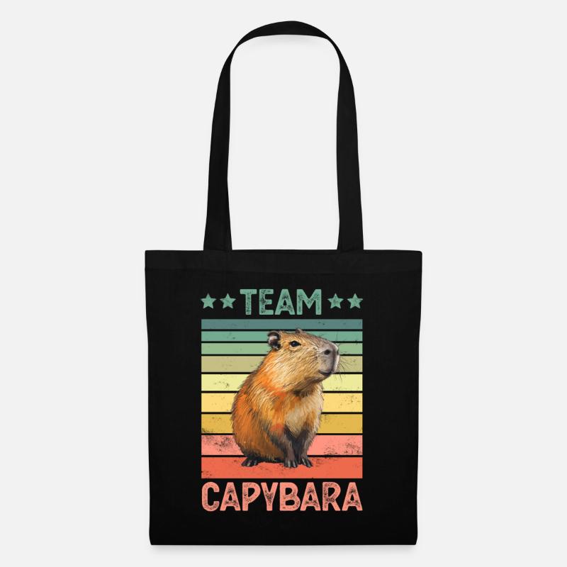 Capybara Wasserschwein - Stoffbeutel - Schwarz