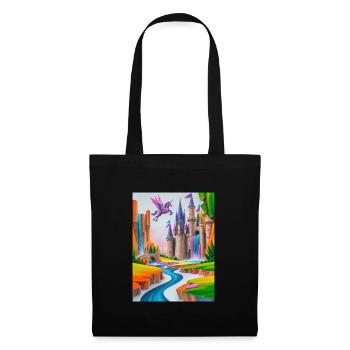 Château Enchanté Multicolore Fantaisie - Sac en tissu - noir - Devant