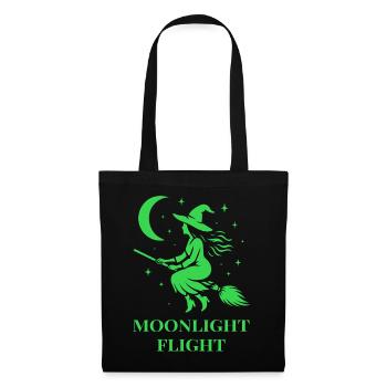 La sorcière vole dans la nuit au clair de lune - Sac en tissu - noir - Devant