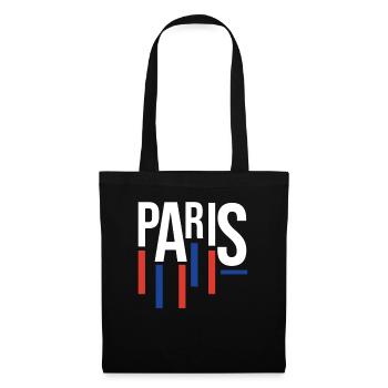 Blau Rotes Paris Souvenir - Hommage an Frankreich - Stoffbeutel - Schwarz - Vorne