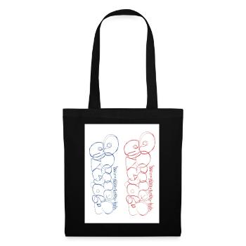 Paris. France. Europe. Monde. - Sac en tissu - noir - Devant