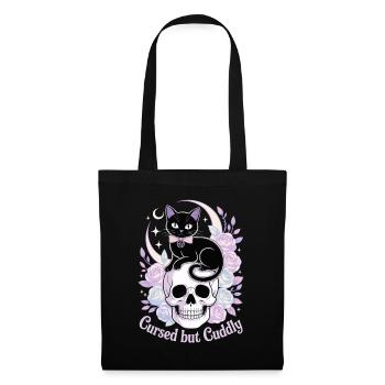Motif de chats et d'os mystiques - Sac en tissu - noir - Devant