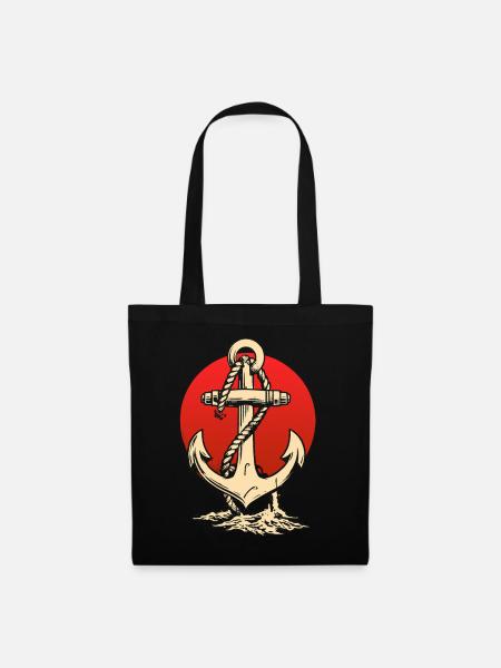 Anchor and Sun - Stoffbeutel - Schwarz