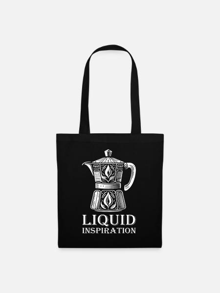 Kaffeekanne Design – Liquid Inspiration - Stoffbeutel - Schwarz