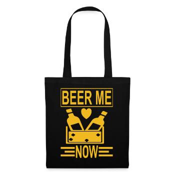 Beer me now - Stoffbeutel - Schwarz - Vorne