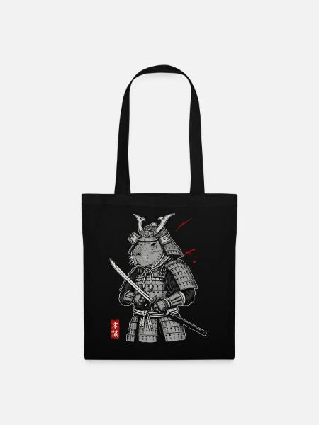 Otaku Katze Samurai - Stoffbeutel - Schwarz