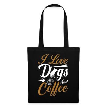 L’amour, le café et les chiens - Sac en tissu - noir - Devant