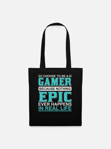 Gamer Episch Im Echtem Leben - Stoffbeutel - Schwarz