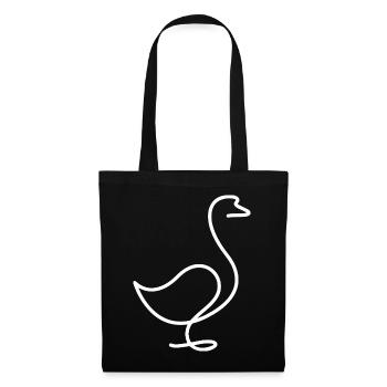 Croquis de canard ou d’oie – Motif minimaliste - Sac en tissu - noir - Devant