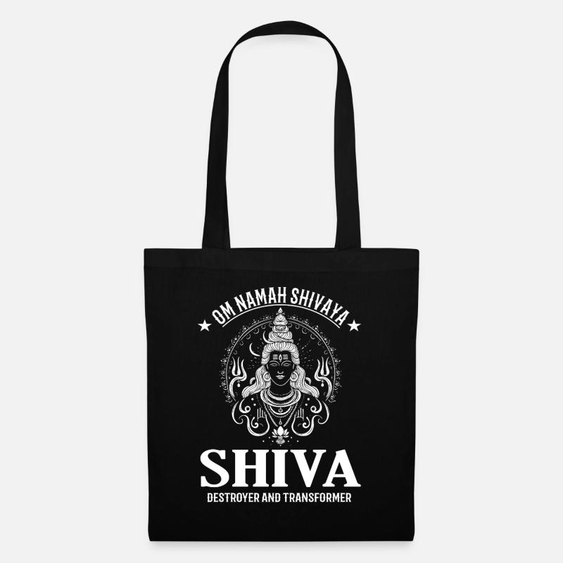 Shiva Design – Kraftvolle Gottheit - Stoffbeutel - Schwarz
