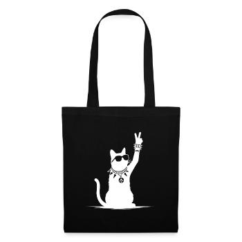 Rocker Cat Design – Cool & Loud - Tote Bag - black - Front