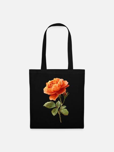 Orange Rose - Stoffbeutel - Schwarz