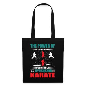 Kyokushin Karate Zanshin Design - Stoffbeutel - Schwarz - Vorne