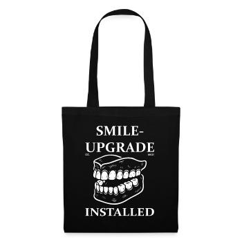 Funny Denture Design – Smile Upgrade Installed - Tote Bag - black - Front
