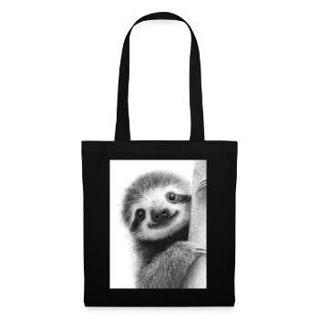 Cute Pencil Style Sloth Black White - Tote Bag - black - Front