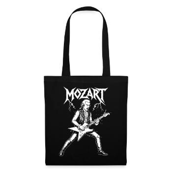 Mozart Metall Gitarre Held T-Shirt - Stoffbeutel - Schwarz - Vorne