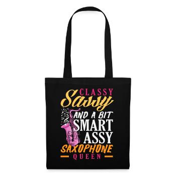 Elegant Naughty Clever Asshole Saxophone Queen - Tote Bag - black - Front