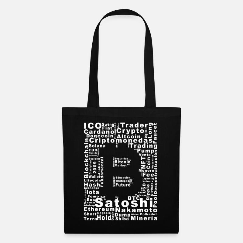 Satoshi Nakamoto Crypto Collage - Sac en tissu - noir