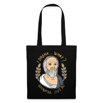 Funny Socrates I Drank What Philosophy Graphic - Stoffbeutel - Schwarz - Vorne