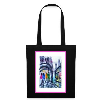 Urban style Aquarell, abstrakt  - Stoffbeutel - Schwarz - Vorne