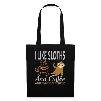 Likes sloths coffee 3 people - Tote Bag - black - Front
