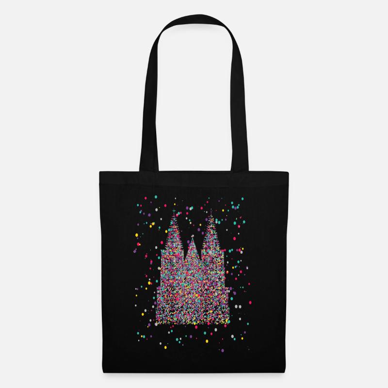 Cathédrale de Cologne Carnaval Carnaval Costume de confettis - Sac en tissu - noir