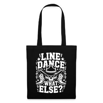 Line Dance Skull Cowboy Logo - Stoffbeutel - Schwarz - Vorne
