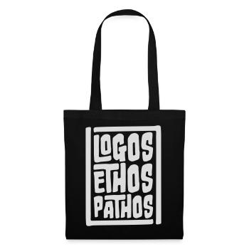Logos Ethos Pathos Rhetorik Philosophie Student - Stoffbeutel - Schwarz - Vorne