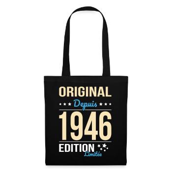Original seit 1946 – 80-jähriges Jubiläum - Stoffbeutel - Schwarz - Vorne